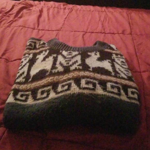 MEN'S XL 100% WOOL ECUADOR CHRISTMAS SWEATER!!!! - Picture 7 of 8